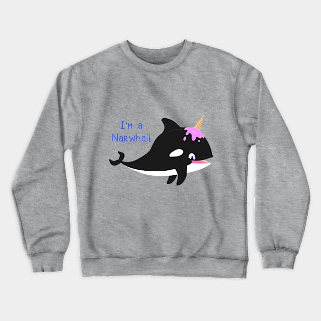 Narwhal Whale Crewneck Sweatshirt by Ahhhvocadoh